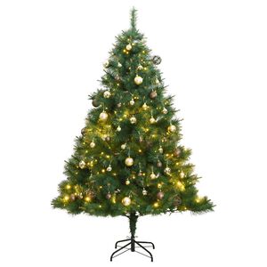 vidaXL Sapin de No&euml;l artificiel articul&eacute; 150 LED et boules 150 cm