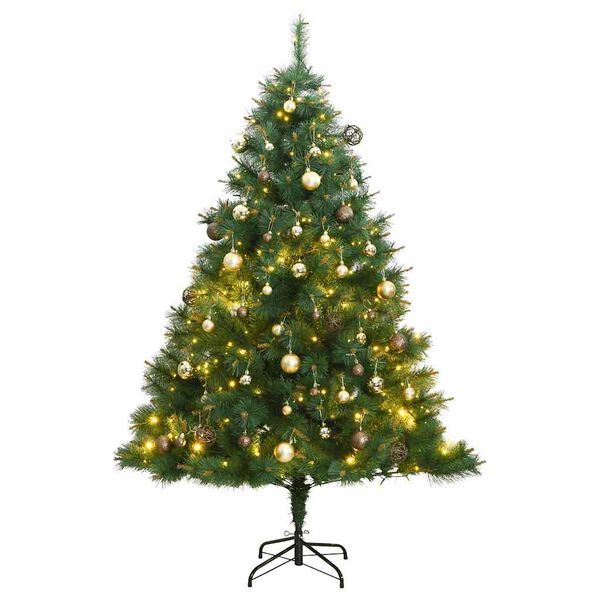 vidaXL Sapin de No&euml;l artificiel articul&eacute; 150 LED et boules 150 cm