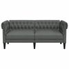 vidaXL Canapé Chesterfield 2 places gris foncé tissu