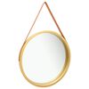 vidaXL Miroir mural avec sangle 60 cm Dor&eacute;