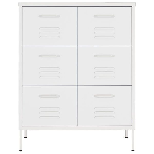 vidaXL Armoire à tiroirs Blanc 80x35x101,5 cm Acier