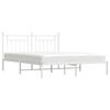 vidaXL Cadre de lit m&eacute;tal sans matelas et t&ecirc;te de lit blanc 183x213 cm