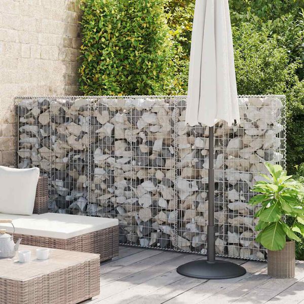 vidaXL Mur &agrave; gabion avec couvercles Acier galvanis&eacute; 100x20x150 cm