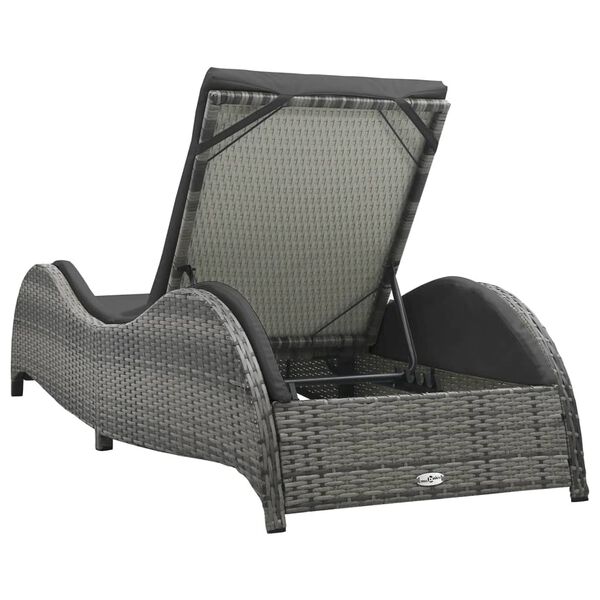 vidaXL Chaise longue avec coussin R&eacute;sine tress&eacute;e Anthracite