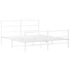 vidaXL Cadre de lit m&eacute;tal sans matelas et pied de lit blanc 150x200 cm