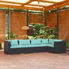 vidaXL Salon de jardin 5 pcs avec coussins R&eacute;sine tress&eacute;e Noir