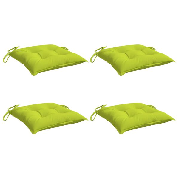 vidaXL Coussins de chaise lot de 4 vert brillant 40x40x7 cm