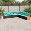 vidaXL Salon de jardin 9 pcs avec coussins noir r&eacute;sine tress&eacute;e