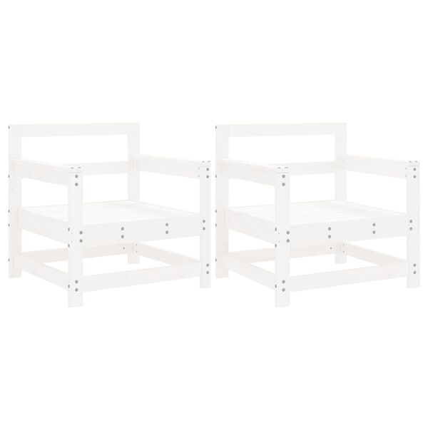 vidaXL Chaises de jardin lot de 2 blanc bois massif de pin