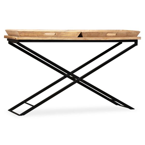 vidaXL Table console Bois de manguier massif 130 x 40 x 80 cm