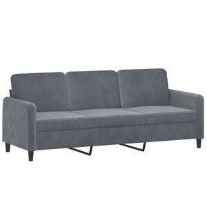 vidaXL Canap&eacute; &agrave; 3 places Gris fonc&eacute; 180 cm Velours