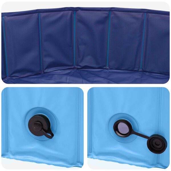 vidaXL Piscine de nage pliable pour chien Bleu 160 x 160 x 30 cm PVC