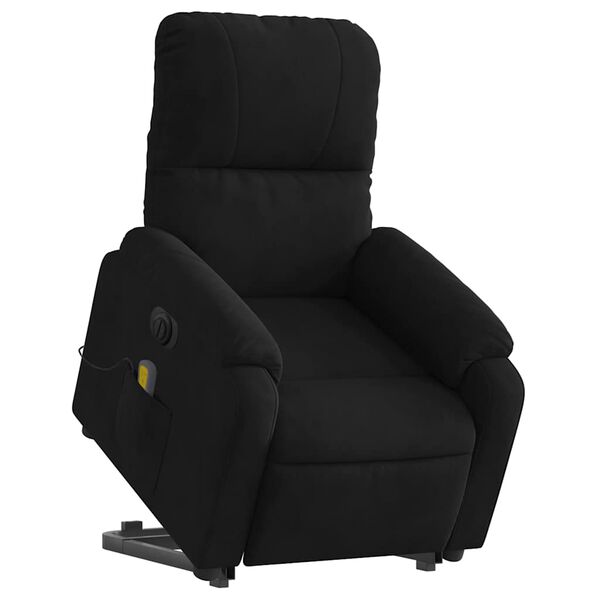 vidaXL Fauteuil inclinable de massage électrique noir tissu microfibre