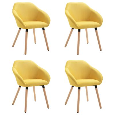 vidaXL Chaises à manger lot de 4 jaune tissu