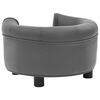 vidaXL Canap&eacute; pour chien Gris 48x48x32 cm Peluche et similicuir