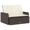 vidaXL Salon de jardin 2 pcs avec coussins R&eacute;sine tress&eacute;e Marron