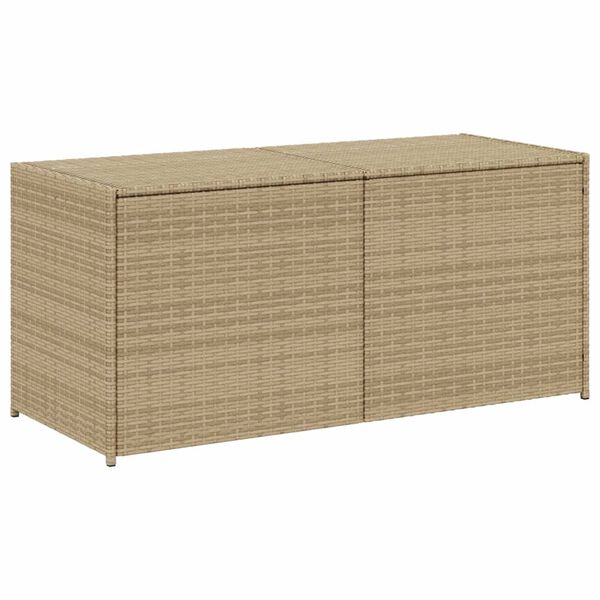 vidaXL Bo&icirc;te de rangement de jardin m&eacute;lange beige 283L r&eacute;sine tress&eacute;e