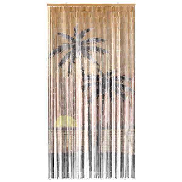 VidaXL Rideau anti-insectes imprim&eacute; palmier 100x200 cm bambou