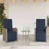 vidaXL Chaises inclinables de jardin lot de 2 et repose-pied rotin