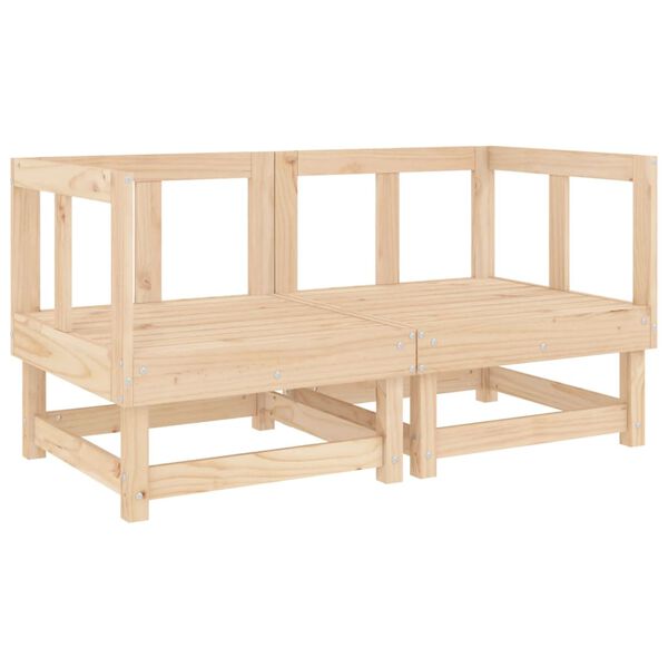 vidaXL Canap&eacute;s d'angle de jardin 2 pcs bois de pin massif