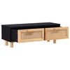 vidaXL Table basse Noir 80x40x30 cm Bois d'ing&eacute;nierie et pin massif