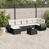 vidaXL Salon de jardin 7 pcs avec coussins noir r&eacute;sine tress&eacute;e