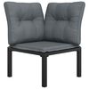 vidaXL Chaise d'angle de jardin avec coussins noir/gris r&eacute;sine tress&eacute;e