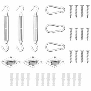 vidaXL Jeu d'accessoires de voile d'ombrage 9 pcs Acier inoxydable