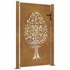 vidaXL Portail de jardin 100x150 cm en acier Corten avec motif arbre