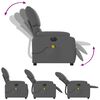 vidaXL Fauteuil inclinable de massage &eacute;lectrique gris fonc&eacute; tissu