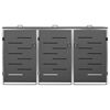vidaXL Abri pour trois poubelles 207x77,5x112,5 cm Inox