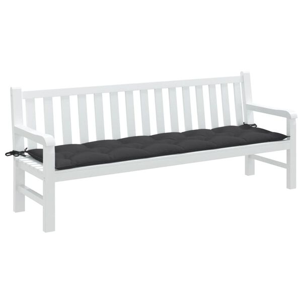 vidaXL Coussin de banc de jardin anthracite m&eacute;lang&eacute; 200x50x7 cm tissu