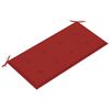 vidaXL Banc de jardin avec coussin rouge 112 cm Bois de teck massif