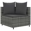 vidaXL Salon de jardin avec coussins 3 pcs gris r&eacute;sine tress&eacute;e