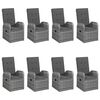 vidaXL Ensemble &agrave; manger de jardin 9 pcs Gris