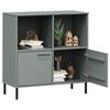 vidaXL Bibliothèque avec pieds en métal Gris 90x35x90,5 cm Bois OSLO