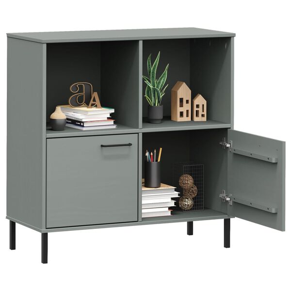 vidaXL Bibliothèque avec pieds en métal Gris 90x35x90,5 cm Bois OSLO