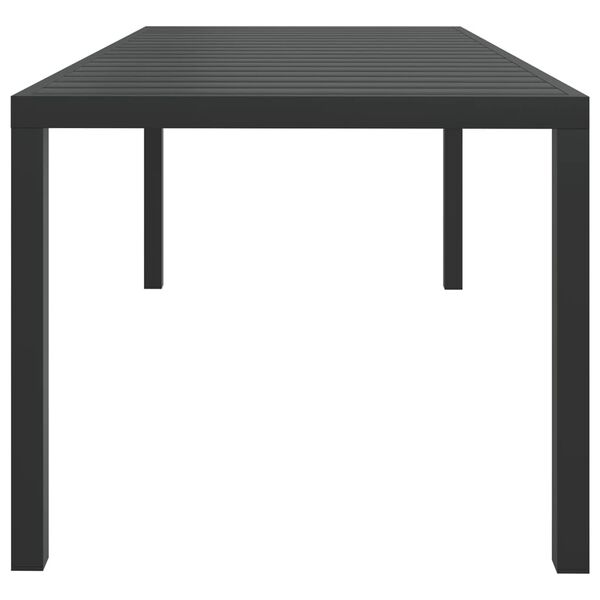 vidaXL Table de jardin Noir 185 x 90 x 74 cm Aluminium et WPC