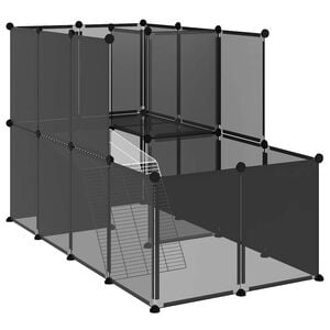 vidaXL Cage pour petits animaux Noir 142x74x93 cm PP et Acier