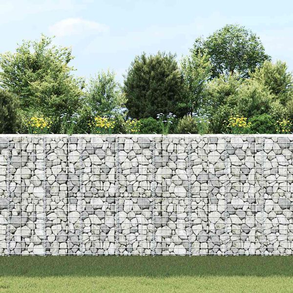vidaXL Lits sur&eacute;lev&eacute;s en gabion 3 pcs 30x30x100 cm Fer