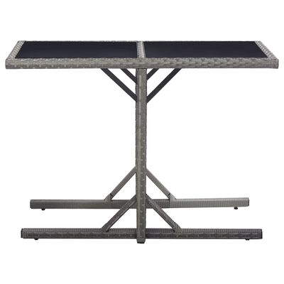 vidaXL Table de jardin Anthracite 110x53x72 cm Verre et résine tressée