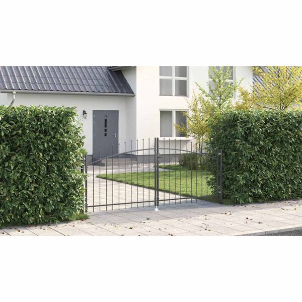 vidaXL Porte de Jardin avec verrouillage Gris 125 x 300 cm Acier