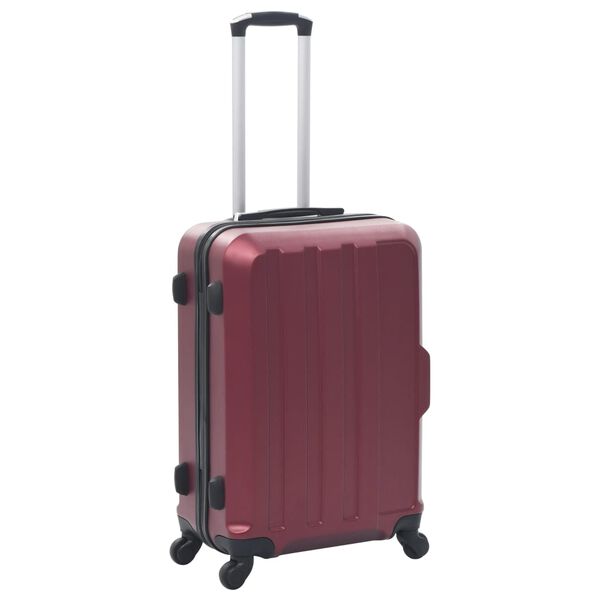 vidaXL Valise rigide 3 pcs Rouge bordeaux ABS