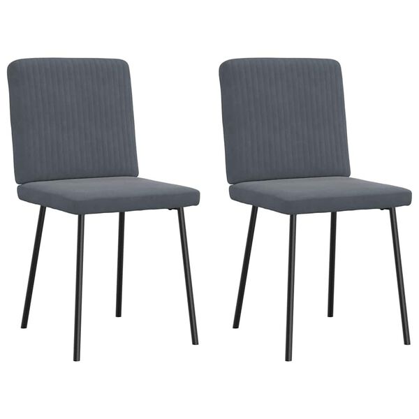 vidaXL Chaises à manger lot de 2 Gris foncé Velours