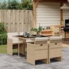 vidaXL Ensemble &agrave; manger de jardin avec coussins 5pcs Beige poly rotin