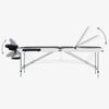 vidaXL Table de massage pliable 3 zones Aluminium Noir et blanc