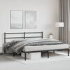 vidaXL Cadre de lit m&eacute;tal sans matelas avec t&ecirc;te de lit noir 193x203cm