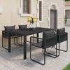 vidaXL Ensemble &agrave; manger de jardin 5 pcs PVC r&eacute;sine tress&eacute;e noir