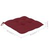 vidaXL Chaises de jardin avec coussins rouge bordeaux lot de 4 Teck