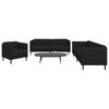 vidaXL Ensemble de canap&eacute;s 3 pcs noir tissu